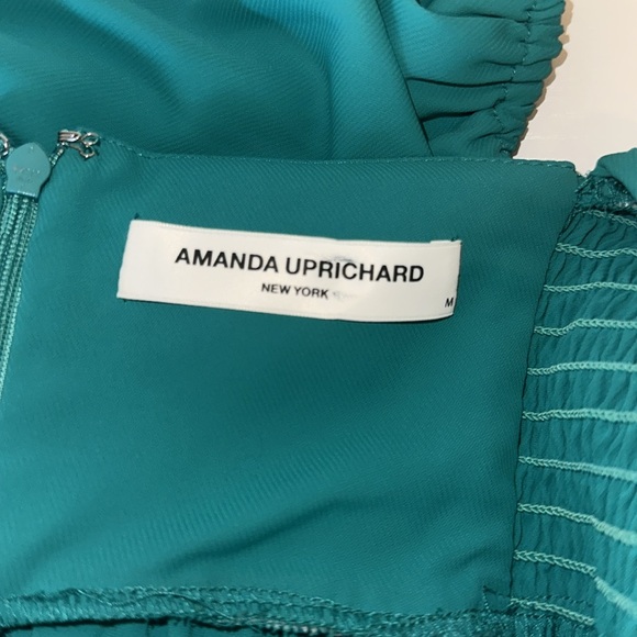 Amanda Uprichard Teal Dress with Square Neckline - Picture 3 of 4
